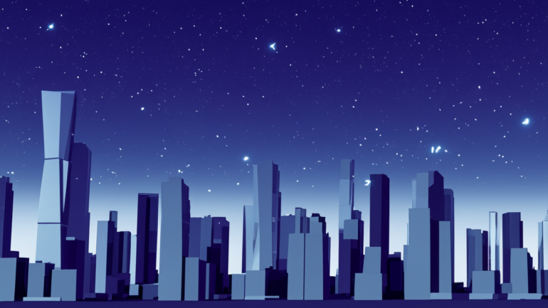 Star Radio Nightlife - Skyline einer Stadt vor Nachthimmel