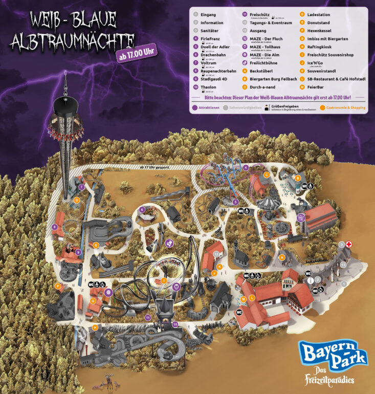 Bayern-Park Halloween Parkplan