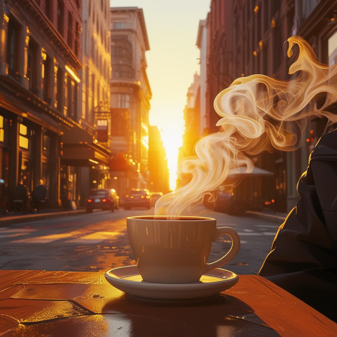 Kaffee am Morgen in der city