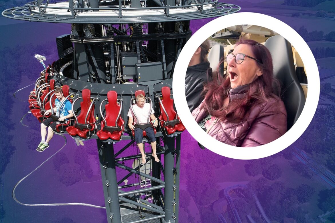 Marcs Oma sitz in Voltrum im Bayern-Park und schreit