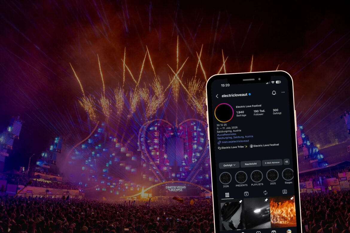 Electric Love Festival mit schwarzem Profilbild