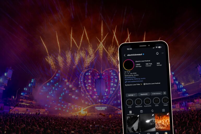 Electric Love Festival mit schwarzem Profilbild