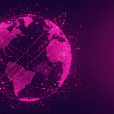 Moderne Weltkugel in Pink und lila