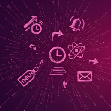 Diverse Symbole in Pink auf modernem Pinkem Hintergrund