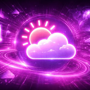 Pinke Wetter Icons mit einem Cyber Hintergrund